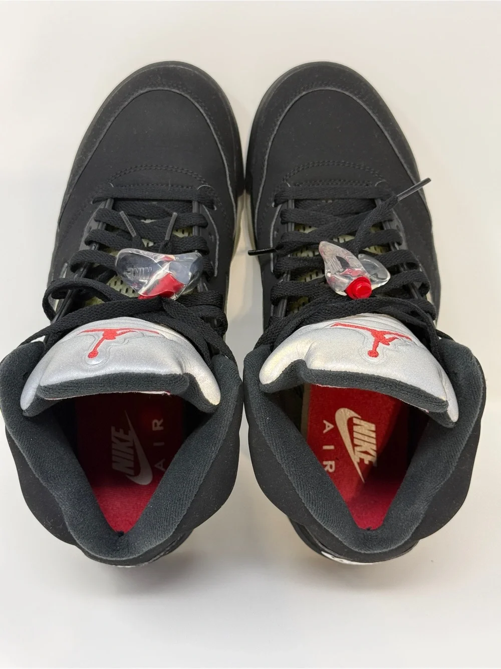 Size 8.5- Air Jordan 5 Black Metallic Sneakers 845035-003